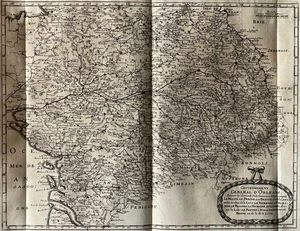 Gouvernement d'Orléans Merian grabado en cobre mapa Topographiae Francia 1655-61 - Imagen 1 de 9