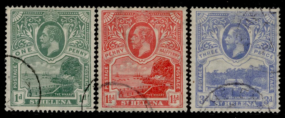ST. HELENA GV SG89-91, 1922 WMK MULTI SCRIPT set, BIEN USADO. Cat 200€. Foto 1 de 1