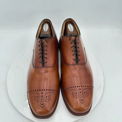 Allen Edmonds Dryden Men Size 11.5 3E Chestnut Brown Leather Brogue Oxford Shoes - Image 1 of 4