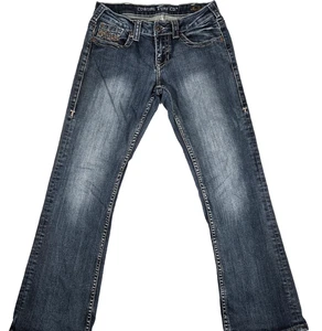 Cowgirl Tuff Jeans Womens 27 New Don't Fence Me In Dark Stretch Mid Rise Bootcut - Picture 1 of 15