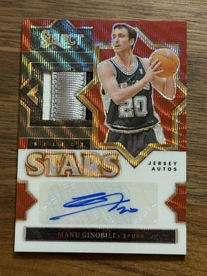 2024-25 Select Manu Ginóbili Select Stars Red Wave Juego Usado Parche Automático #2/30 Foto 1 de 2