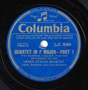 Lener SQ. Beethoven (Quartet op. 135). Col LX 598-600 (3). NM(-) - Picture 1 of 1