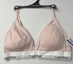 Sujetador Triangular Calvin Klein Ligeramente Forrado Rosa Talla XL Algodón Moderno NUEVO - Imagen 1 de 5
