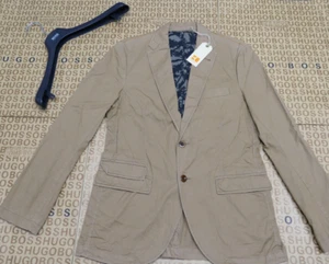Nuevo Hugo BOSS Hombre Beige Diseñador Traje Abrigo Chaqueta Blazer £295 38R 48 Mediano - Imagen 1 de 24