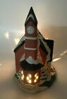 Hand Painted Porcelain Lighted House Church Collectible And Christmas Decoration