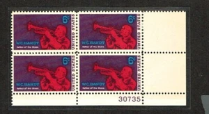 1969 U.S. COMMEM 6c W.C. HANDY Plt#Blk of 4 Sc#1372 M/NH/OG GEM See Note - Picture 1 of 1