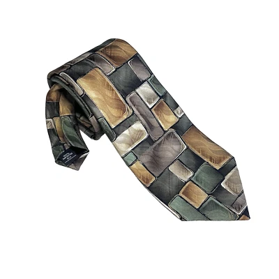 Corbata para hombre Zylos George Machado vintage 100 % seda geométrica abstracta Foto 1 de 4