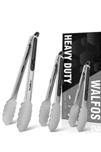 Edelstahl Küchenzange 7+9+12 Zoll, 3 Stück mit Griff - Bild 1 von 2