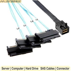 Internal Mini SAS SFF-8643 Host to 4x 29P SFF-8482 Target Disk Data Server Cable - Picture 1 of 6