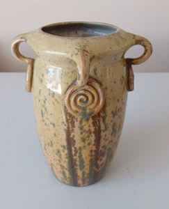 Art nouveau style four handles studio ceramic vase - Picture 1 of 10