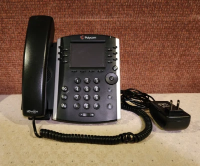 Polycom Phone Multi Line Black Model 2201-46162-001 w/ Stand & AC Adapter - Image 1 of 4