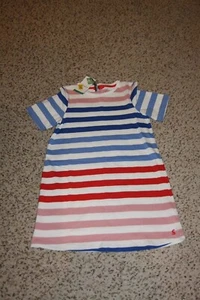 Joules NWT Girls Dress Navy Blue White Red Pink Striped 11/12 Summer Holiday - Picture 1 of 3