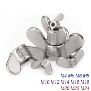 Wing Butterfly Nuts M4 M5 M6 M8 M10 M12 M14 M16 M18 M20 M22 M24 Stainless Steel - Picture 1 of 10
