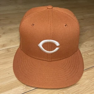 New Era 59FIFTY Cincinnati Reds Riverfront Stadium Campfire Orang 7 1/8 Hat Club - Picture 1 of 21