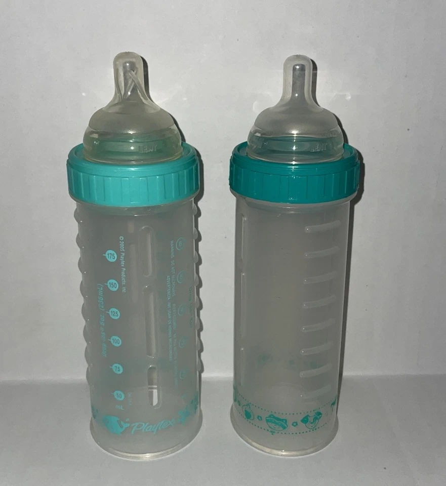 2 biberones Playtex Drop Ins 8 OZ verde azulado BP1 Foto 1 de 1