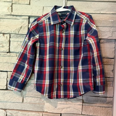 Camisa NAUTICA Niño Talla Pequeña 4 Cuadros Manga Larga Abotonada  Foto 1 de 4