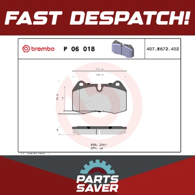 Conjunto de pastilhas de freio compatível com MASERATI SPYDER 4.2 dianteiro 2001 em M138 Brembo 380201039 novo - Imagem 1 de 4