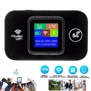 5G LTE Wireless WiFi Router Portable Unlocked Hotspot with LCD Mobile Broadband - Afbeelding 1 van 13
