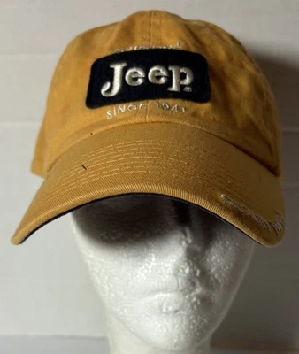 Sombrero Jeep Original Desde 1941 Ajustable Amarillo con Parche Marrón Foto 1 de 4