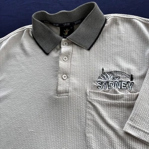 Mr. Kangaroo Australia Sydney Polo Shirt XL Beige Textured Smaller Fit See Pics - Picture 1 of 8