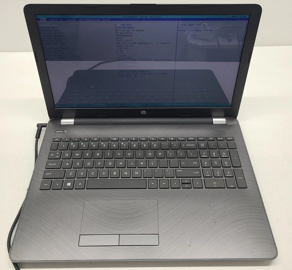 Ноутбук HP 15-bw032wm 15,6 дюйма AMD A12-9720P 8 ГБ Ram БЕЗ HD/OS (FL) - Изображение 1 из 4