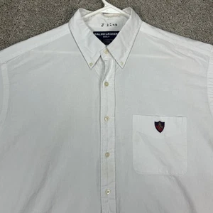 Ralph Lauren Golf Shirt Mens XL White Tilden Button Down Crest Pocket Classic - Picture 1 of 9