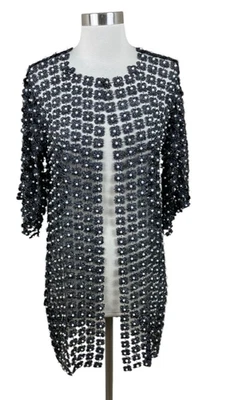 Joseph Ribkoff NUEVO Cárdigan Topper Perla Floral Negro Plateado S Elegante Cóctel Foto 1 de 4