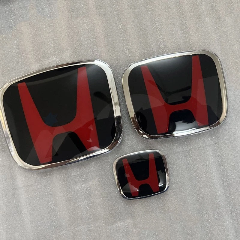 Rueda trasera delantera genuina 3 piezas emblema negro y rojo para Accord 2 puertas 2008-2017 cupé Foto 1 de 2