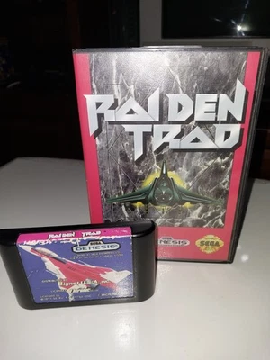 Raiden Trad Sega Genesis W/ Case Red variant Art Insert Authentic Tested Working - Image 1 of 4