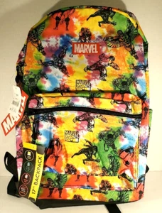 Marvel Comics Superheroes 17" Backpack School Bag Multi-Color Tie Dye - NEW - Picture 1 of 8