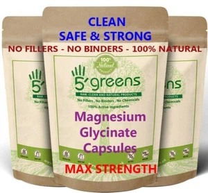 Magnesium Glycinate 650mg Veg Capsules Best Quality & Value Clean 5greens - Picture 1 of 8