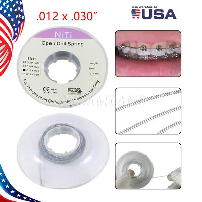 Muelle helicoidal abierto Niti para ortodoncia dental 914 mm 3 pies 012 pulgadas Foto 1 de 4
