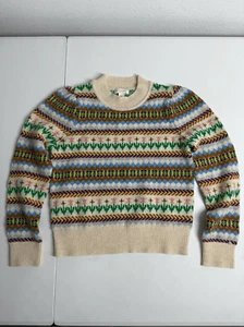 J.Crew Girls' Lambs Wool Blend Floral Fair Isle Sweater Size M (8-9) - Picture 1 of 9