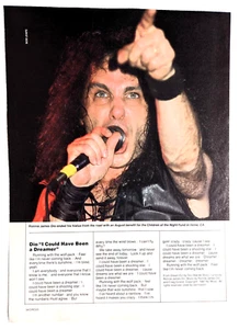 REVISTA DE LETRAS RONNIE JAMES DIO / I COULD HAVE BEEN A DREAMER PINUP PÁGINA COMPLETA - Imagen 1 de 2