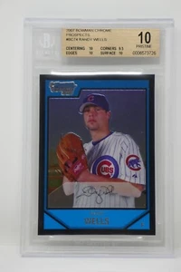 2007 Bowman Chrome Prospects Randy Wells Rookie Cubs 🔥Beckett 10 PRISTINE - Picture 1 of 5