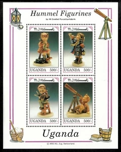Uganda 1992 - Hummel Figurines Art - Souvenir Stamp Sheet - Scott #1043 - MNH - Picture 1 of 1
