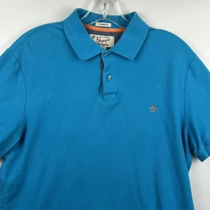 Penguin Munsingwear Mens Polo Medium Blue Short Sleeve Shirt Classic Fit Golf - Picture 1 of 12