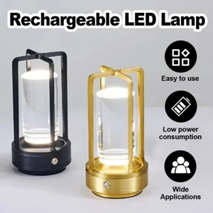LED Touch Nachttischlampe wiederaufladbar Kunststoff Kristall Camping Atmosphäre - Bild 1 von 11