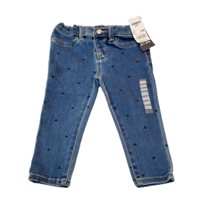 Oshkosh Girl Blue Jeans Hearts Elastic Waist NWT 32.00 - Picture 1 of 2