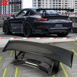 Fits Porsche 911 991 Carrera Rear Lip Spoiler Wing Real Carbon Fiber Body kits - Picture 1 of 8