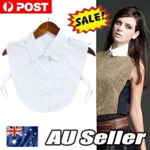 Cotton Fake Collar Lapel Shirt Necklace Women False Detachable Blouse Peter Pan - Picture 1 of 16
