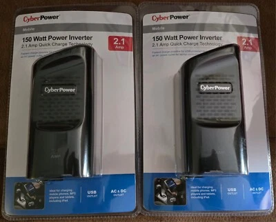 Lote de 2 Inversores de Energía Móvil CyberPower 150W con Cargador USB Cyber Power Foto 1 de 4