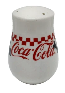 Vintage Coca-Cola Large Salt or Pepper Shaker with black & red checkers design - Picture 1 of 4