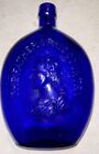 Vintage Cobalt Blue George Washington, General Taylor 8 1/2" Empire Glass Bottle