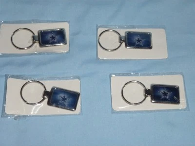 DALLAS COWBOYS  Silver Rectangle KEYCHAIN / KEYRING by Rico  NWT  quantity of 12 - Image 1 of 4