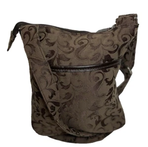 Thirty One Brown Paisley Fabric Cross Body Adjustable Bag 12" High x 10" Wide - Picture 1 of 8