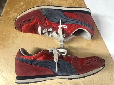 PUMA Rojo Azul Marino Gamuza Retro Con Cordones Tenis Zapatos para Correr Niños 1 Clásico Foto 1 de 4