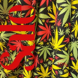 Marijuana (Weed) Print Nylon Spandex 4 Way Stretch By Yard - Picture 1 of 5