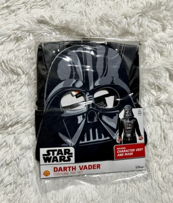 Disney Star Wars Kid's Darth Vader Mask & Vest Costume Dress Up Halloween NEW 4+ - Image 1 of 2