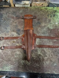 Funda de cuero Bushcraft Survival Segunda Guerra Mundial Militaria muslo Fairbairn Sykes 30 cm - Imagen 1 de 9